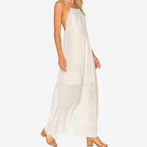 NWT free people Odysseia strappy white maxi dress with lace accents